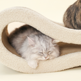 Load image into Gallery viewer, Cat sleeping in a beige cloud lounge cat scratcher