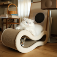 Load image into Gallery viewer, Two cats playing with a beige cloud lounge cat scratcher by Pet JoJo